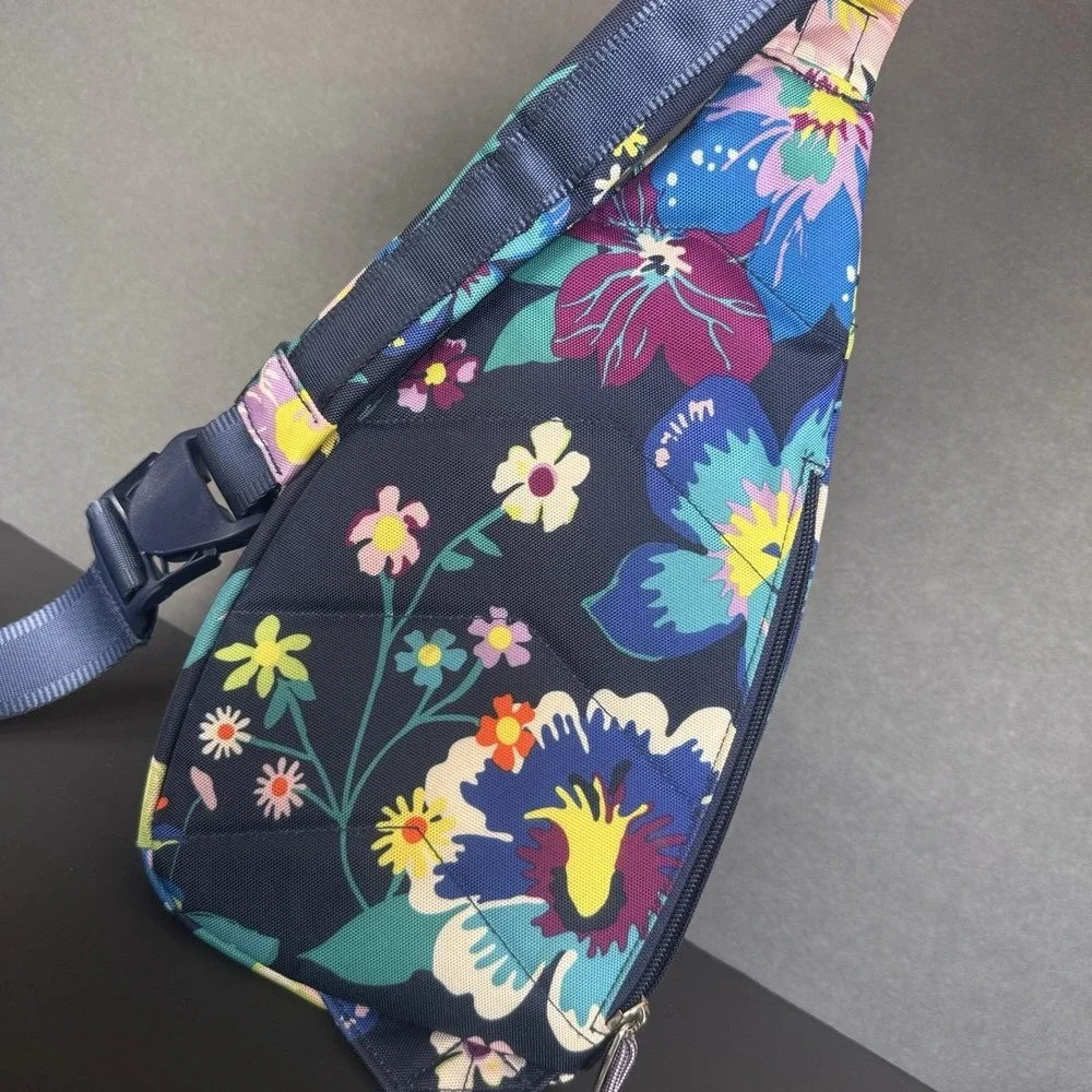 Vera Bradley Crossbody Single Strap Sling Back Bag ~ Floral Accents